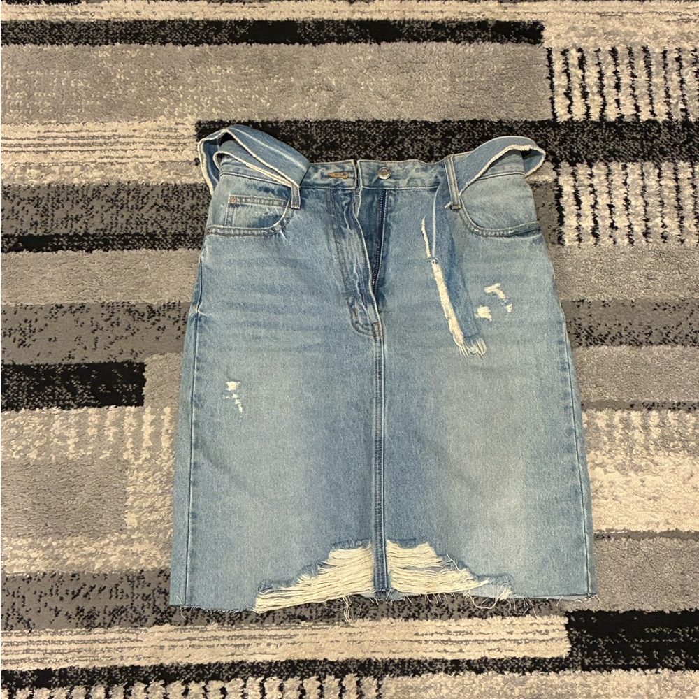 Zara Light Blue Denim Skirt